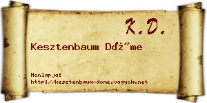 Kesztenbaum Döme névjegykártya